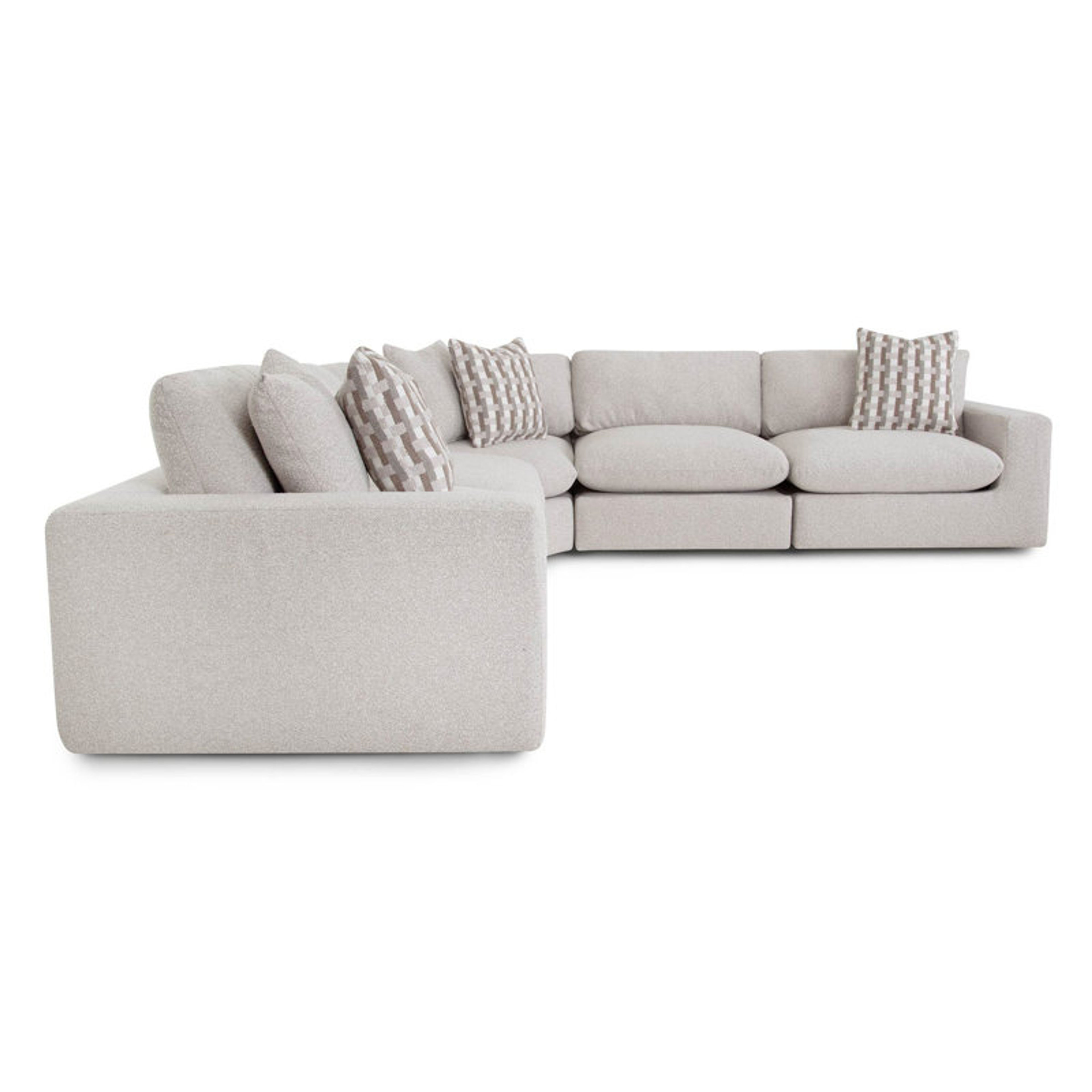 Latitude Run Bossley 5-Piece Gray Symmetrical Sectional Sofa