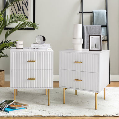 Alexandera 25.2'' H Modern Nightstand with Two Drawers(Set of 2)