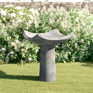 Alinuswe Concrete Pedestal Birdbath