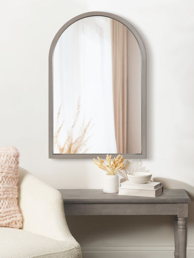 Ebern Designs Skyeler Modern Wood Arched Accent Mirror & Reviews | Wayfair
