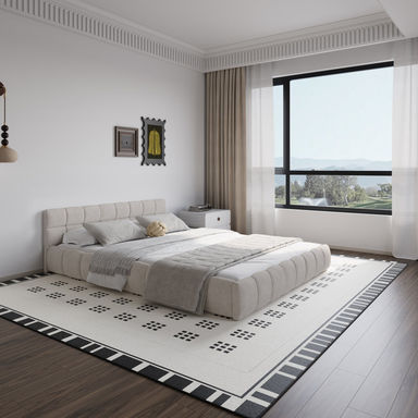 Chenille Upholstered Bed Frame With Headboard