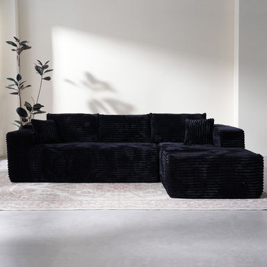 No Assembly Required Corduroy Fabric Sofa