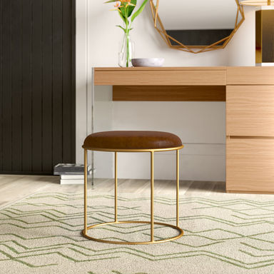 Mercury Row® Bowe 17'' Tall Brass Vanity Stool | Wayfair