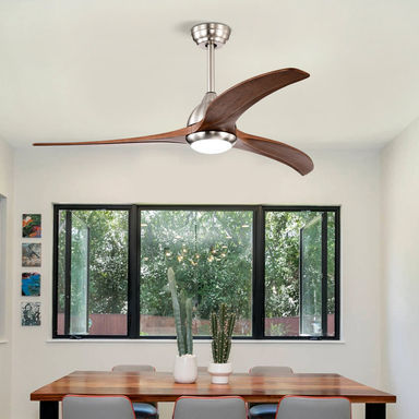52'' Solid Wood Ceiling Fan with LED Lights