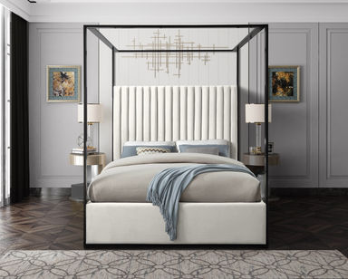 Tessa Upholstered Metal Canopy Bed