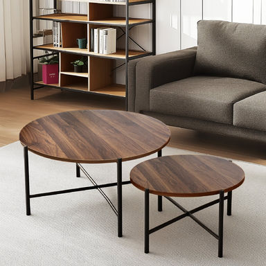 Monier 2-Piece Modern Round Nesting Coffee Table Set