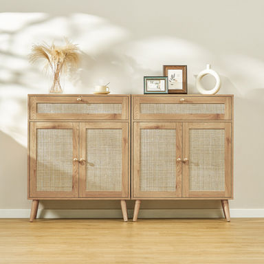 Bay Isle Home™ Aamaya 39.4'' Rattan Cabinet with Drawer & Adjustable Shelf & Reviews | Wayfair
