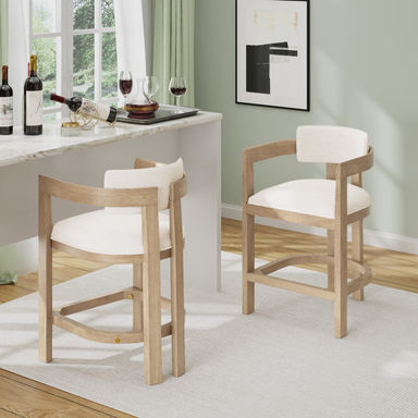 Evesham 26" Wood Upholstered Barstools (Set of 2)