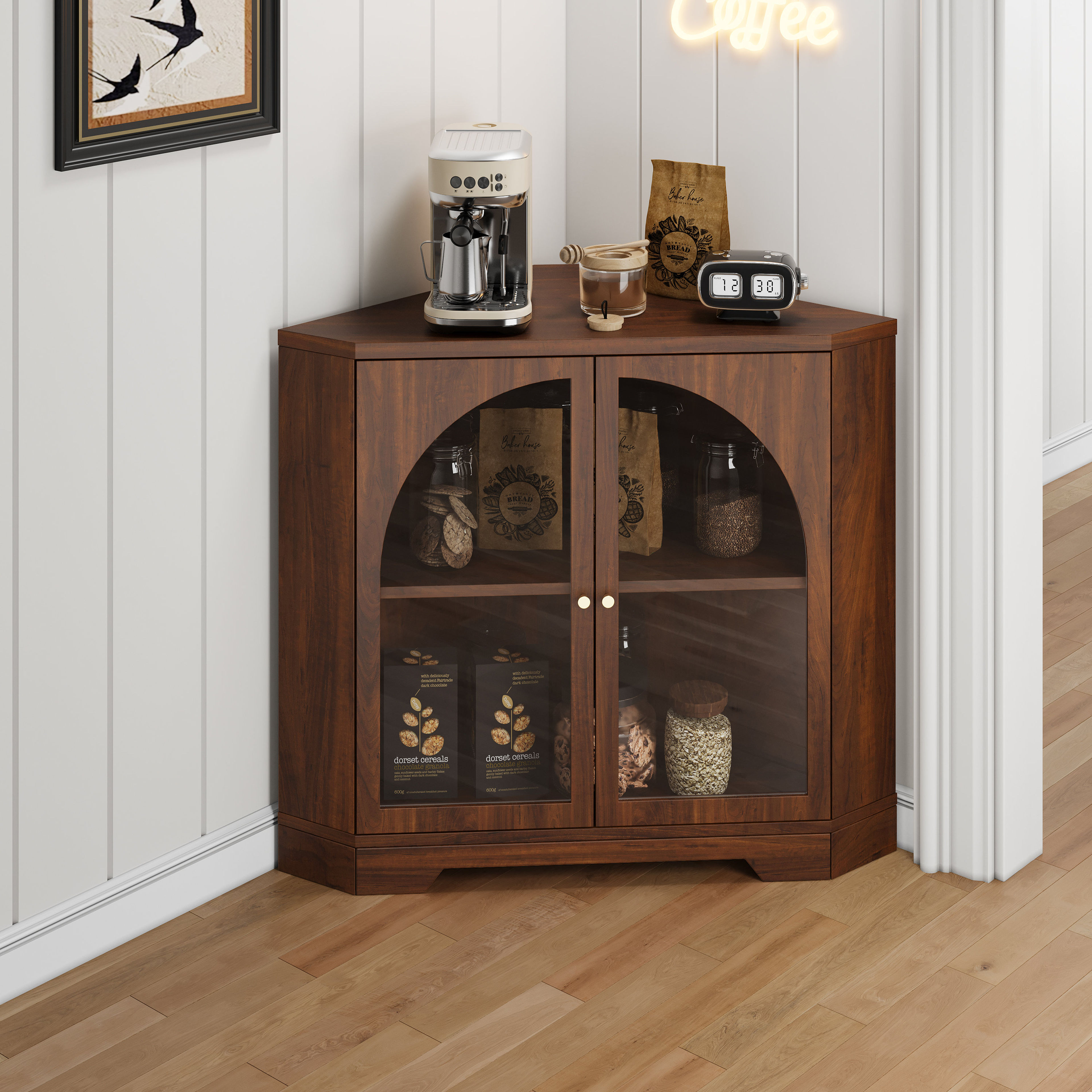 Latitude Run 2-Door Corner Accent Cabinet - Stylish Storage