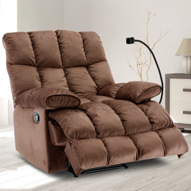 Latitude Run® Fraher Oversized Recliner ,Manual Recliner Adults Soft Overstuffed Arms And Back,Velvet Recliner Chair,Big and Tall Recliners for Adults 400lbs for Living Room, Bedroom & Reviews | Wayfair