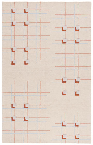 Union Rustic Juliam Hand Tufted Wool/Cotton Geometric Rug in Beige/Rust & Reviews | Wayfair