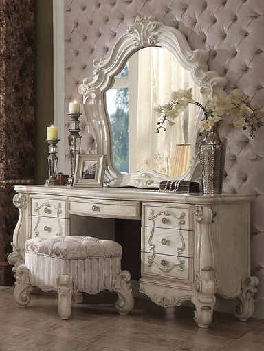 Carvajal 7-Drawer Vanity Desk with Stool