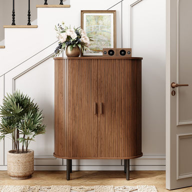 Ebern Designs 43.3'' Accent Cabinet With Tambour Doors & Reviews | Wayfair