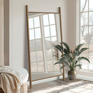 Ebern Designs Merienne Wood Dowel Floor Mirror Wall Mirror & Reviews | Wayfair