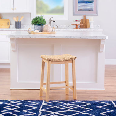 Hyacinth Hand-Woven Solid Wood Frame Counter and Bar Stool