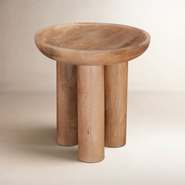 Hailie Solid Wood 3 Legs End Table