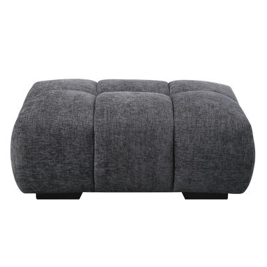 Ivy Bronx Nowa Contemporary Chenille Fabric Upholstered Ottoman in Gray | Wayfair
