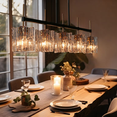 Quitman 5 - Light Gold/Black Kitchen Island Linear Pendant