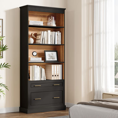 Bookcase With File Cabinet Drawers