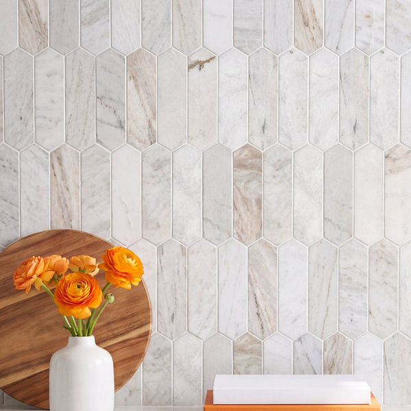 Arabescato Venato 12" x 12" Marble Mosaic Tile