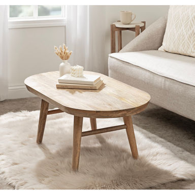 Berenike Oval Living Room Coffee Table with Tapered Legs
