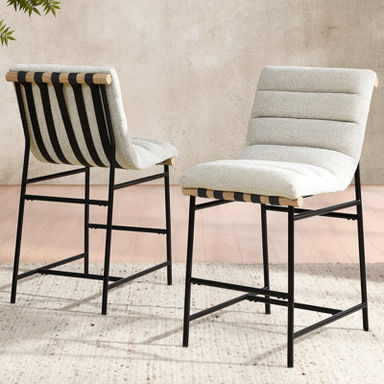 Nicco Cream Polyester Stool (Set of 2)