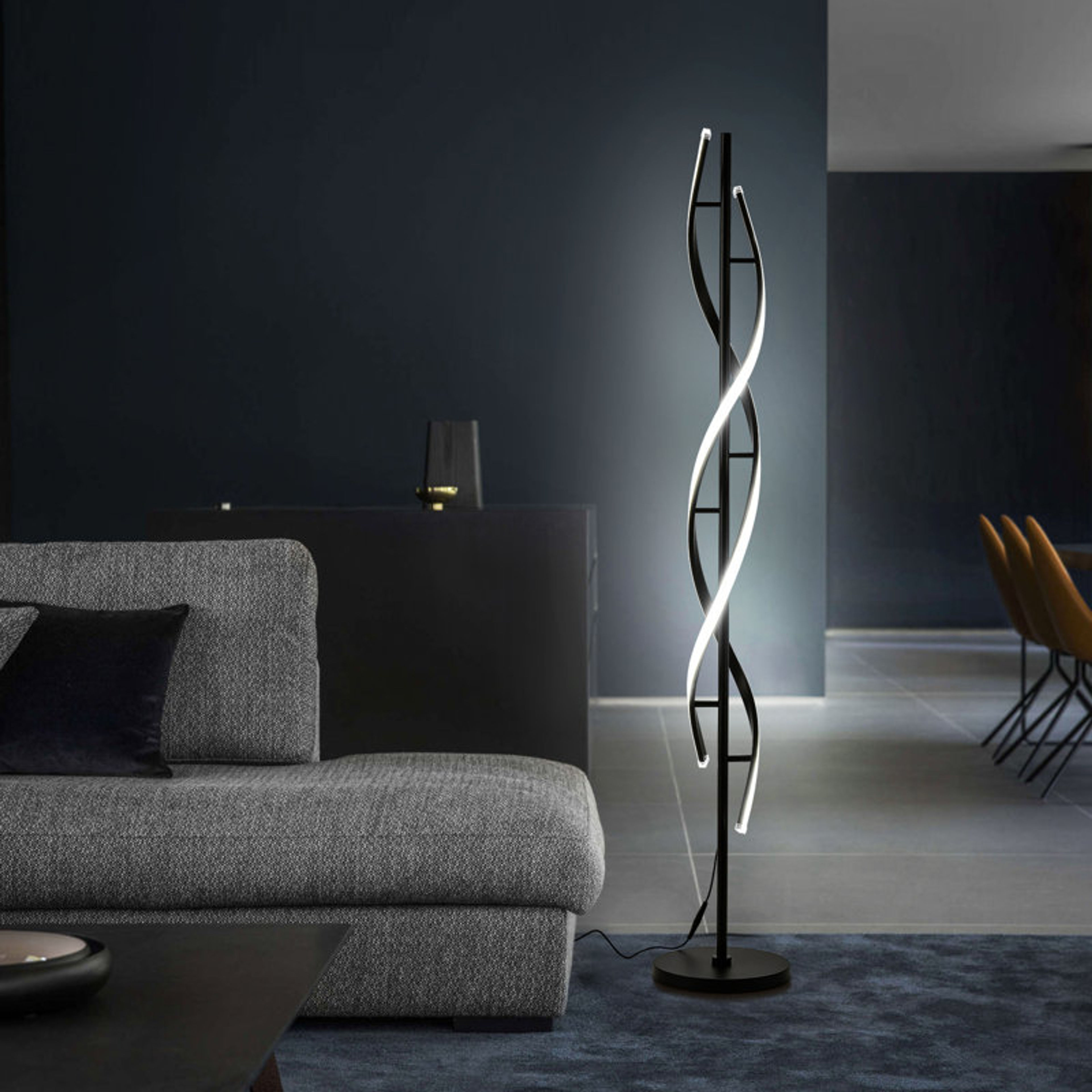 60" LED Dimmable Spiral Floor Lamp with Remote Control