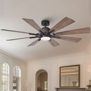 60'' Lisa 8 - Blade LED Windmill Ceiling Fan with Remote Control and Light Kit Included