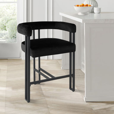 Colrain Upholstered 24'' Counter Stool with Metal Frame