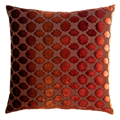 Mod Fretwork Geometric Velvet Reversible Throw Pillow
