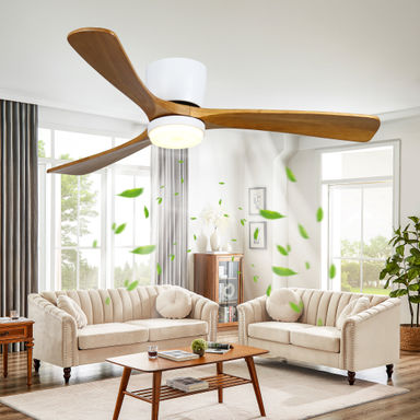Wrought Studio™ Smart Indoor Wood Ceiling Fan With 3-colors Led Light And Dimmer And Dc Reversible And App/wall Switch/remote & Reviews | Wayfair