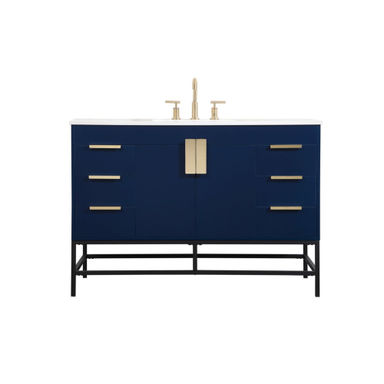 Eugene 48'' Single Bathroom Vanity with Engineered Marble Top