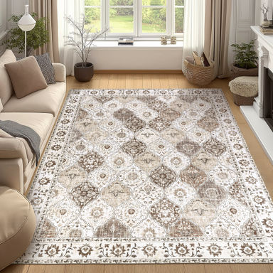 Bohemia Area Rug Non-slip Washable Soft Throw Large Carpet for Living Room Bedroom Dining Room Office