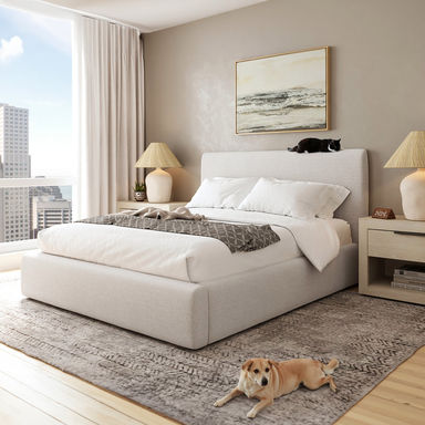 Helsingborg Quena Bed Frame with 48'' Tall Upholstered Headboard