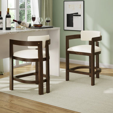 Evesham 26" Wood Upholstered Barstools (Set of 2)
