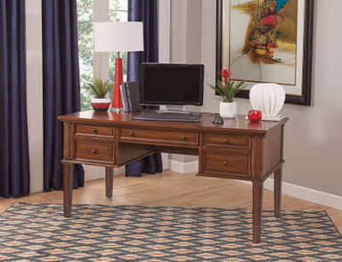 Ilfracombe Solid Wood Writing Desk with Power Outlet