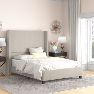 Willa Arlo™ Interiors Dunwoody Upholstered Wingback Platform Bed & Reviews | Wayfair