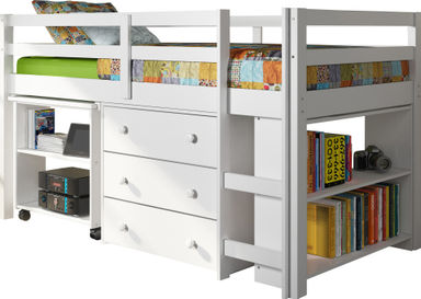 Harriet Bee Bintou Twin Platform Loft Bed with Bookcase by Harriet Bee & Reviews | Wayfair