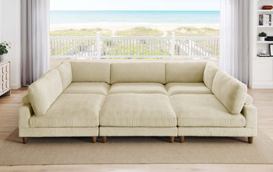 Espinosa 6 - Piece Slipcovered Corduroy Sectional
