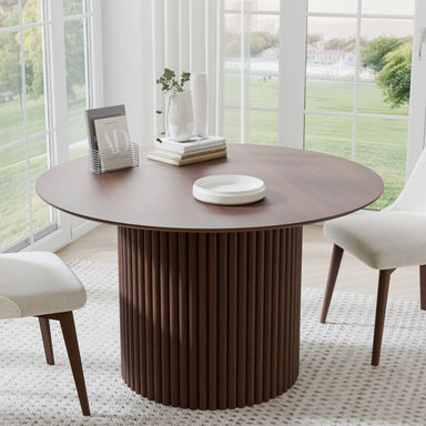 Ivy Bronx Maianh 30"H Round Wood Dining Table Pedestal Kitchen Table & Reviews | Wayfair