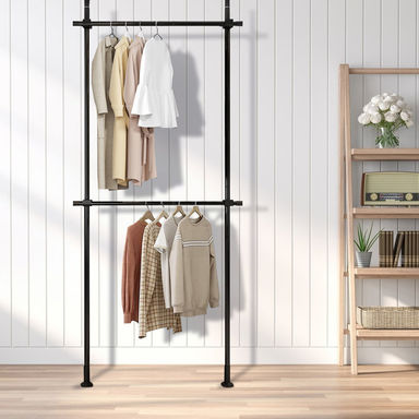 Amlcar 2-Tier Metal Adjustable Clothes Rack