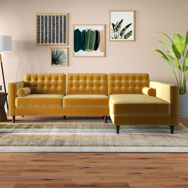 Threadgill 2 - Piece Slipcovered Velvet Sectional