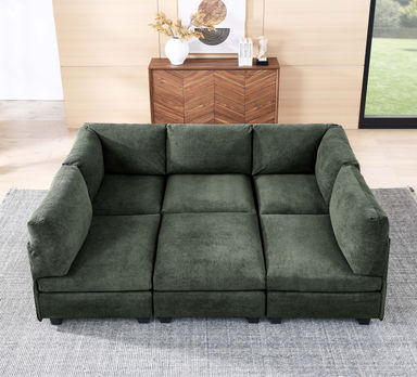 6 - Piece Upholstered Sectional