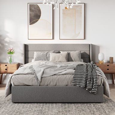 Latitude Run® Braya Hydraulic Lift Up Storage Upholstered Platform Bed & Reviews | Wayfair