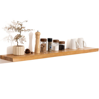 Carsin Irregular Reclaimed Elm Floating Wall Shelf