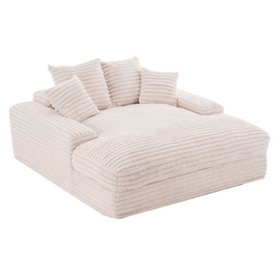 Mercer41 69"X65.7"Oversized Chaise Lounge Chair,Upholstered Cozy Corduroy Sleeper Sofa Bed-No Assembly Required,Includes 4 Pillows&Wide Armrests,High-Density Foam Cloud Couch For Living Room, & Reviews | Wayfair