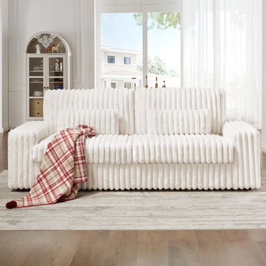 Latitude Run® 88 Inch Modern Couch, 3 Seater Sofa Couch with Lumbar Pillows and Armrests, Comfy Sofa- Cloud Sofas for living Room & Reviews | Wayfair