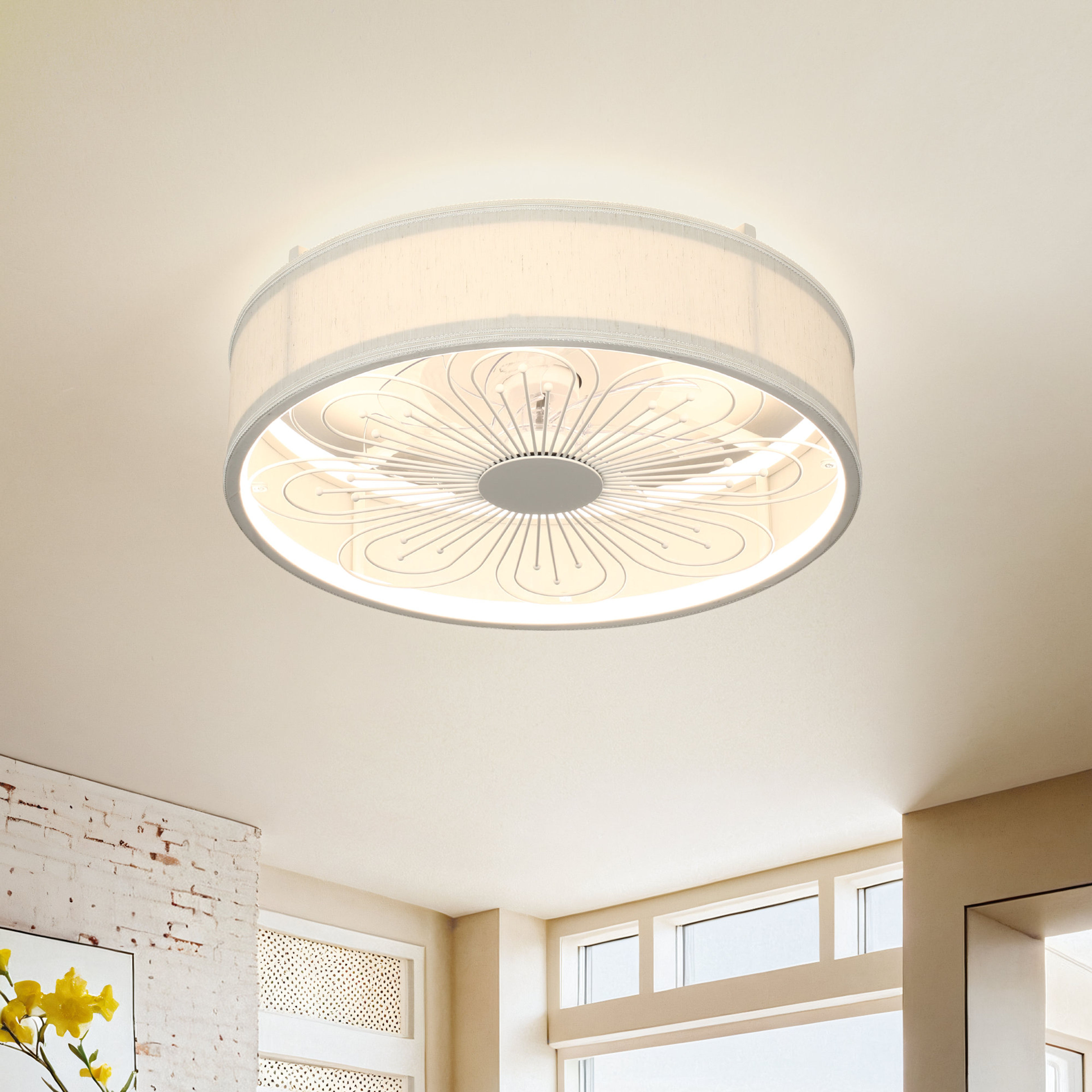 19.6'' Ceiling Fan with Light Kit & Remote Control