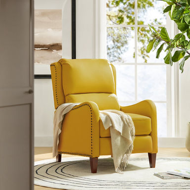 Beecher 28.75" Wide Leather Manual Club Recliner