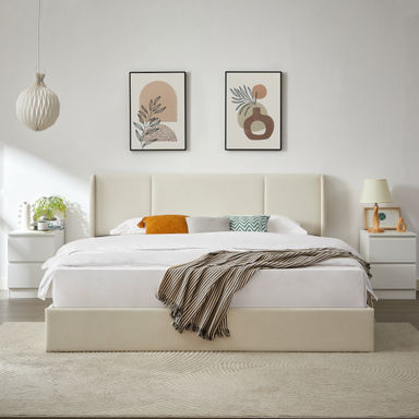 Latitude Run® Juanetta Hydraulic Lift Up Storage Wingback Upholstered Platform Bed & Reviews | Wayfair